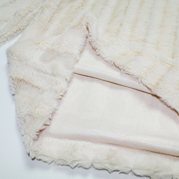 Ribbed Faux Fur Mock Neck Pullover Teddy Sweater - Picture 6 of 9